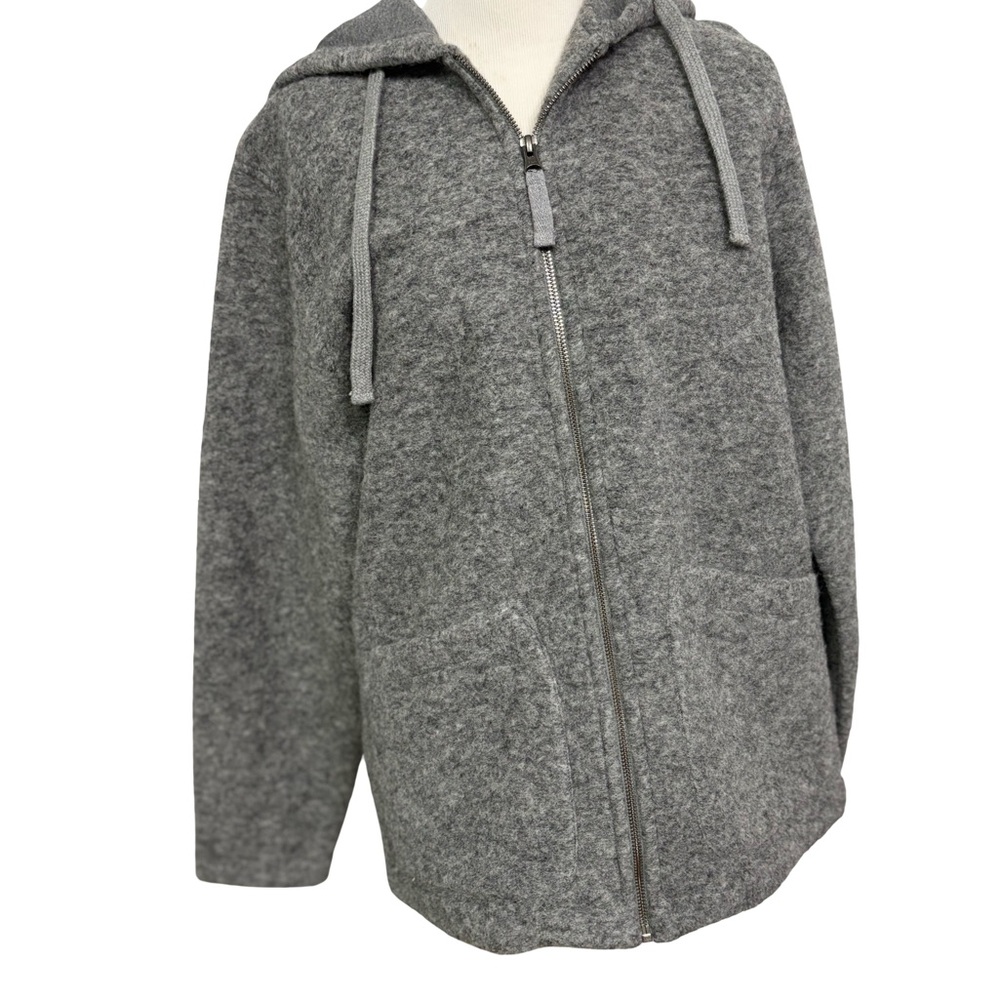Hartford Hooded Zip Up Jacket Wool Blend Sweater — Size M